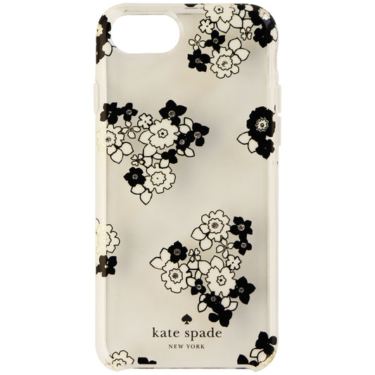 Kate Spade New York Hardshell Case for iPhone 8 and 7 - Clear/Blk White Flowers Cell Phone - Cases, Covers & Skins Kate Spade    - Simple Cell Bulk Wholesale Pricing - USA Seller