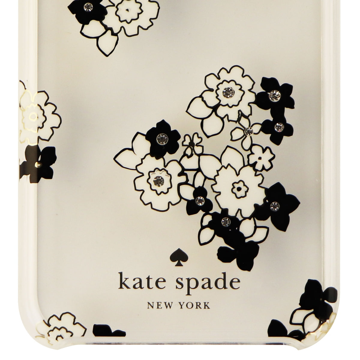 Kate Spade New York Hardshell Case for iPhone 8 and 7 - Clear/Blk White Flowers Cell Phone - Cases, Covers & Skins Kate Spade    - Simple Cell Bulk Wholesale Pricing - USA Seller