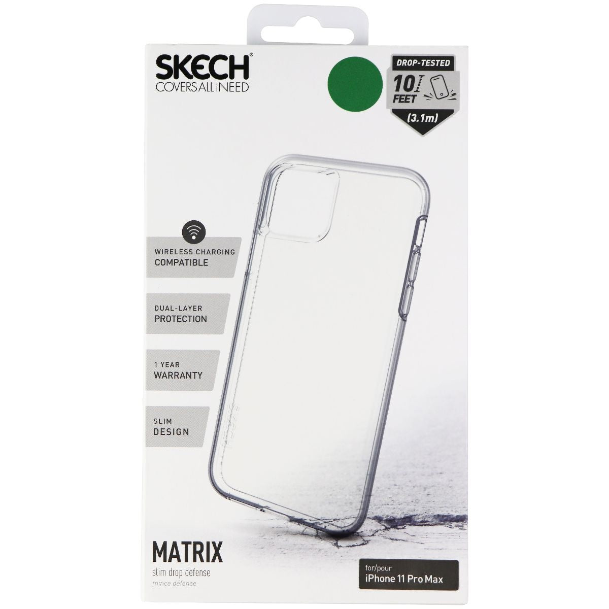 Skech Matrix Series Slim Hybrid Case for Apple iPhone 11 Pro Max - Clear Cell Phone - Cases, Covers & Skins Skech    - Simple Cell Bulk Wholesale Pricing - USA Seller