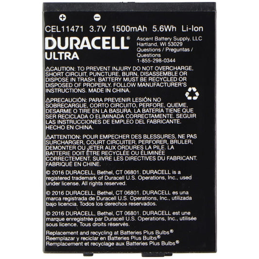 Duracell Ultra CEL11471 (3.7V/1500mAh/5.6Wh) Li-Ion Battery Computer Parts - Power Supplies Duracell    - Simple Cell Bulk Wholesale Pricing - USA Seller