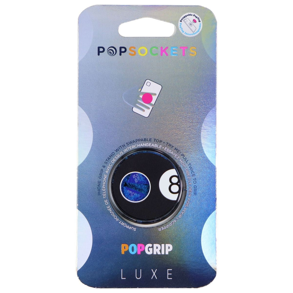 PopSockets PopGrip Luxe Series Swappable Top for Phones - Tidepool Magic 8 Ball Cell Phone - Mounts & Holders PopSockets    - Simple Cell Bulk Wholesale Pricing - USA Seller
