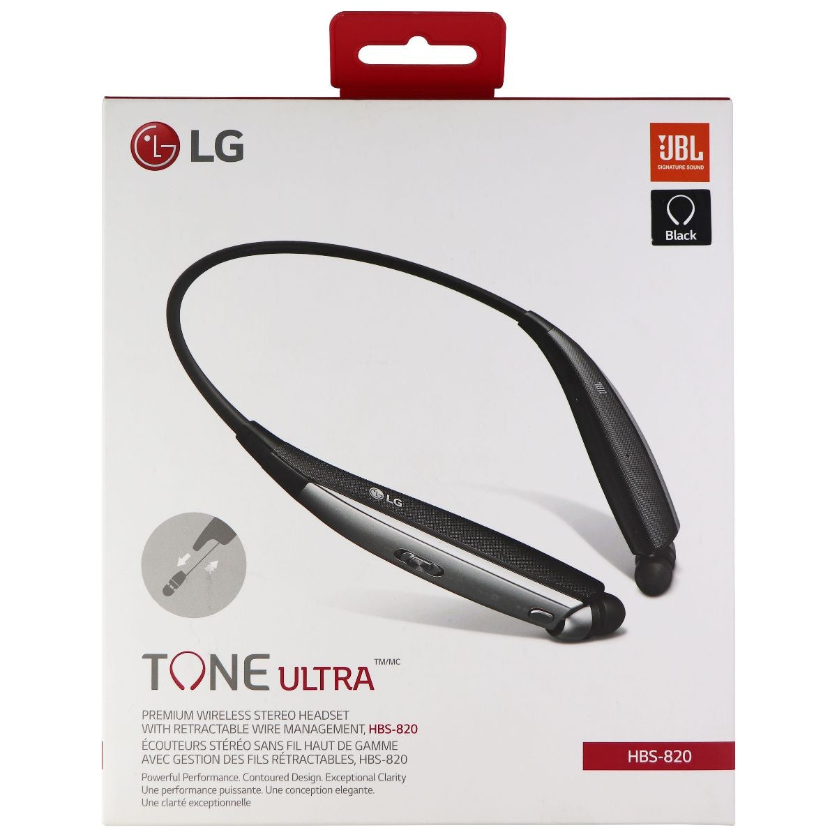 LG Tone Ultra Premium Wireless Stereo Bluetooth Headset - Black (HBS-820) Portable Audio - Headphones LG    - Simple Cell Bulk Wholesale Pricing - USA Seller