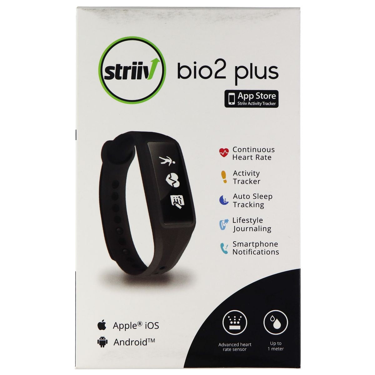 Striiv Bio2 Plus Activity Tracker for Apple iOS & Android - Black Fitness Technology - Activity Trackers Striiv    - Simple Cell Bulk Wholesale Pricing - USA Seller