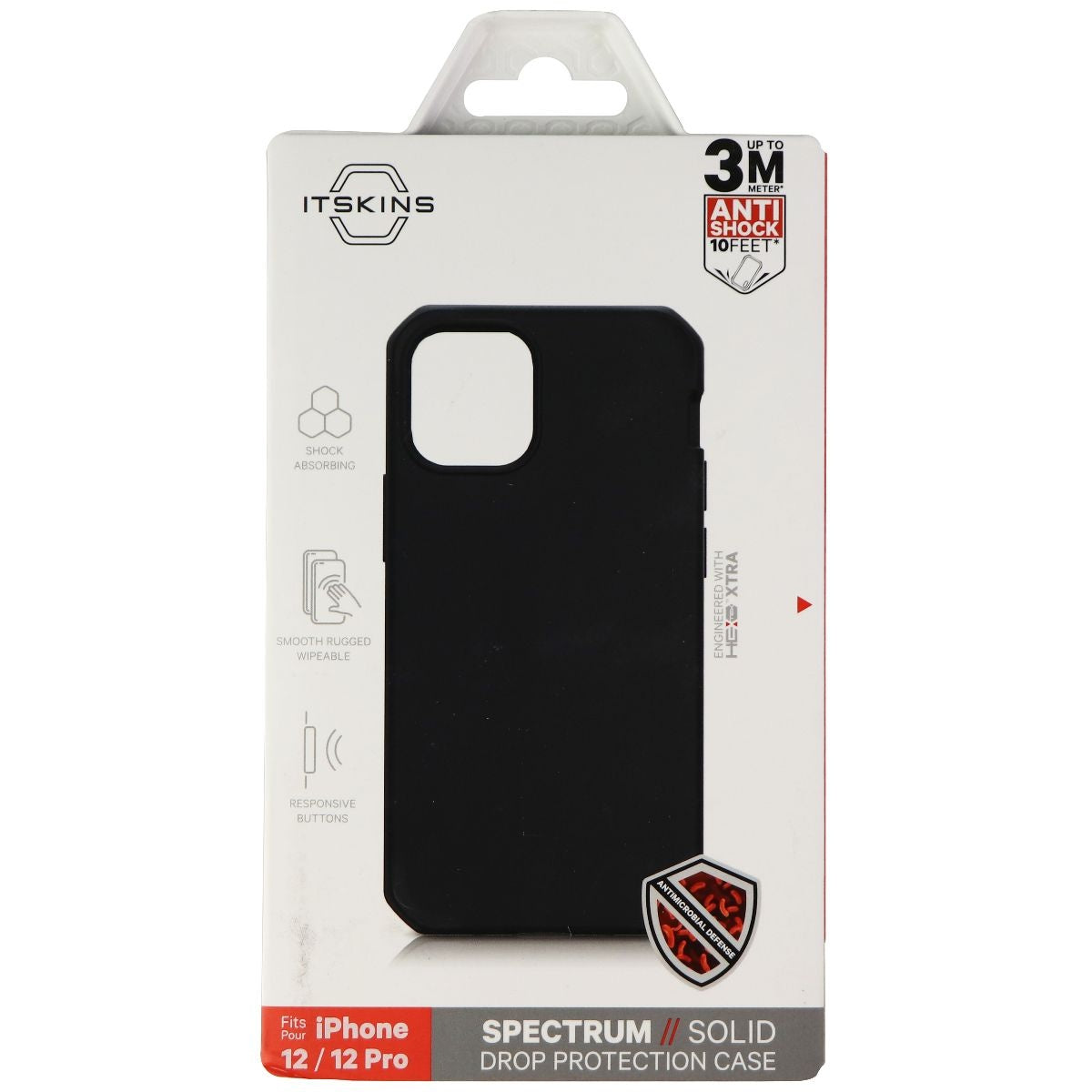 ITSKINS Spectrum Solid Series Case for Apple iPhone 12/12 Pro - Plain Black Cell Phone - Cases, Covers & Skins ITSKINS    - Simple Cell Bulk Wholesale Pricing - USA Seller