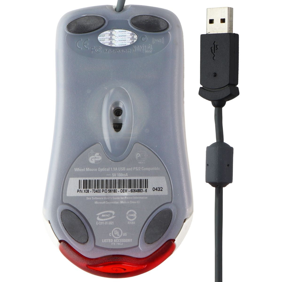 Microsoft Official Optical Wheel Mouse 1.1A USB and PS/2