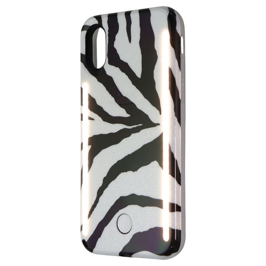 LuMee Duo Instafame LED Selfie Case for Apple iPhone Xs/X - Zebra / Glitter Cell Phone - Cases, Covers & Skins LuMee    - Simple Cell Bulk Wholesale Pricing - USA Seller