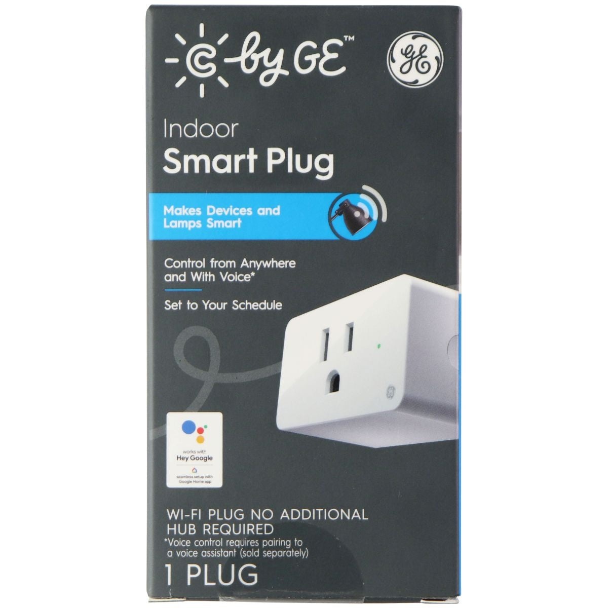 C by GE Series General Electric Indoor Smart Plug for Google Assistant - White Multipurpose Batteries & Power - Multipurpose AC to DC Adapters GE    - Simple Cell Bulk Wholesale Pricing - USA Seller