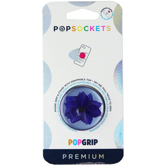 PopSockets Swappable PopGrip Stand & Grip - Pressed Flower Larkspur Purple Cell Phone - Mounts & Holders PopSockets    - Simple Cell Bulk Wholesale Pricing - USA Seller