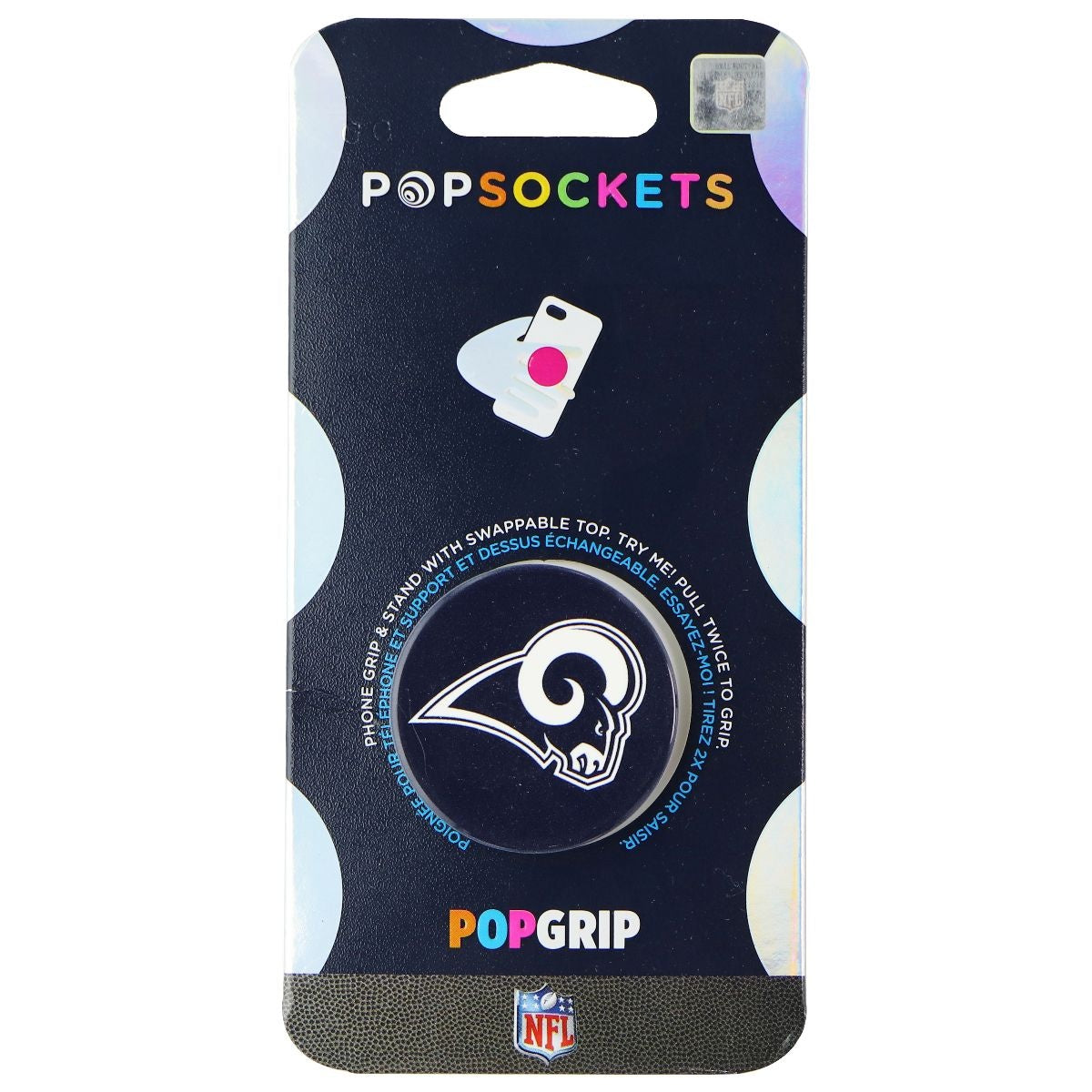 PopSockets: PopGrip with Swappable Top - NFL - Los Angeles Rams Helmet Cell Phone - Mounts & Holders PopSockets    - Simple Cell Bulk Wholesale Pricing - USA Seller