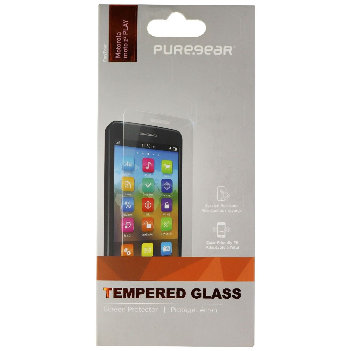 PureGear Tempered Glass Screen Protector for Motorola Moto Z2 Play - Clear Cell Phone - Screen Protectors PureGear    - Simple Cell Bulk Wholesale Pricing - USA Seller