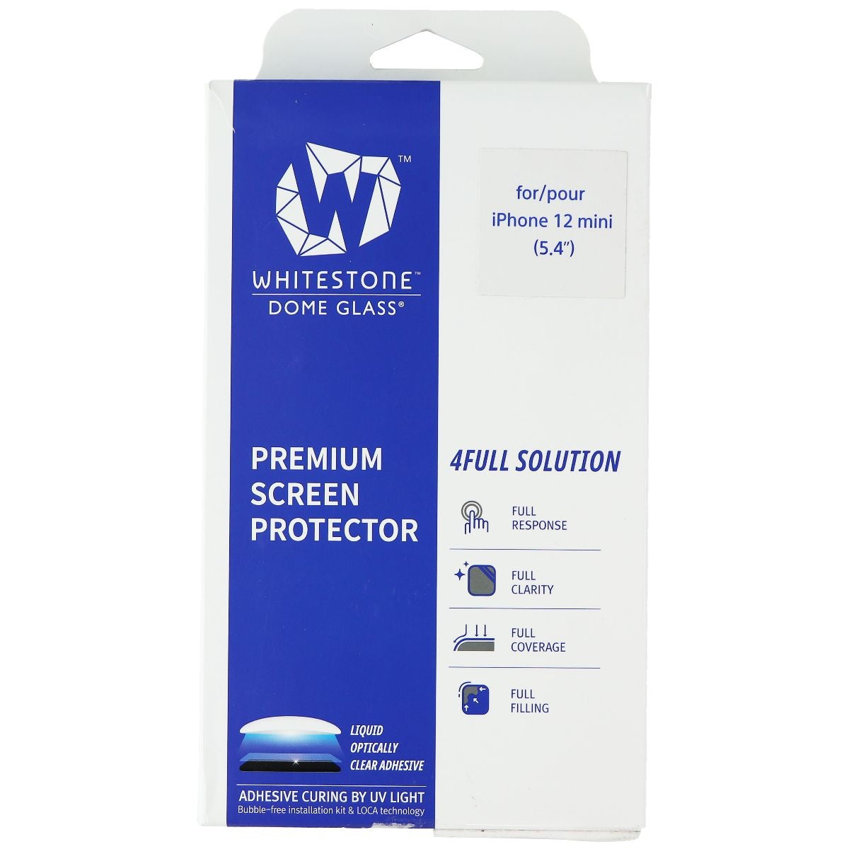 Whitestone Dome Glass Premium Screen Protector for Apple iPhone 12 mini Cell Phone - Screen Protectors Whitestone    - Simple Cell Bulk Wholesale Pricing - USA Seller