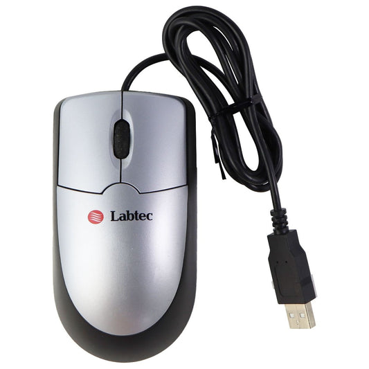 Labtec Wired USB Optical Mouse for Windows PC & More - Silver/Black (M-BR91) Keyboards/Mice - Mice, Trackballs & Touchpads Labtec    - Simple Cell Bulk Wholesale Pricing - USA Seller