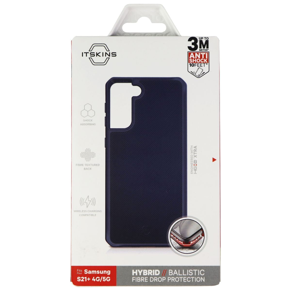 ITSKINS Hybrid Ballistic Case for Samsung Galaxy (S21+) 5G - Dark Blue Cell Phone - Cases, Covers & Skins ITSKINS    - Simple Cell Bulk Wholesale Pricing - USA Seller