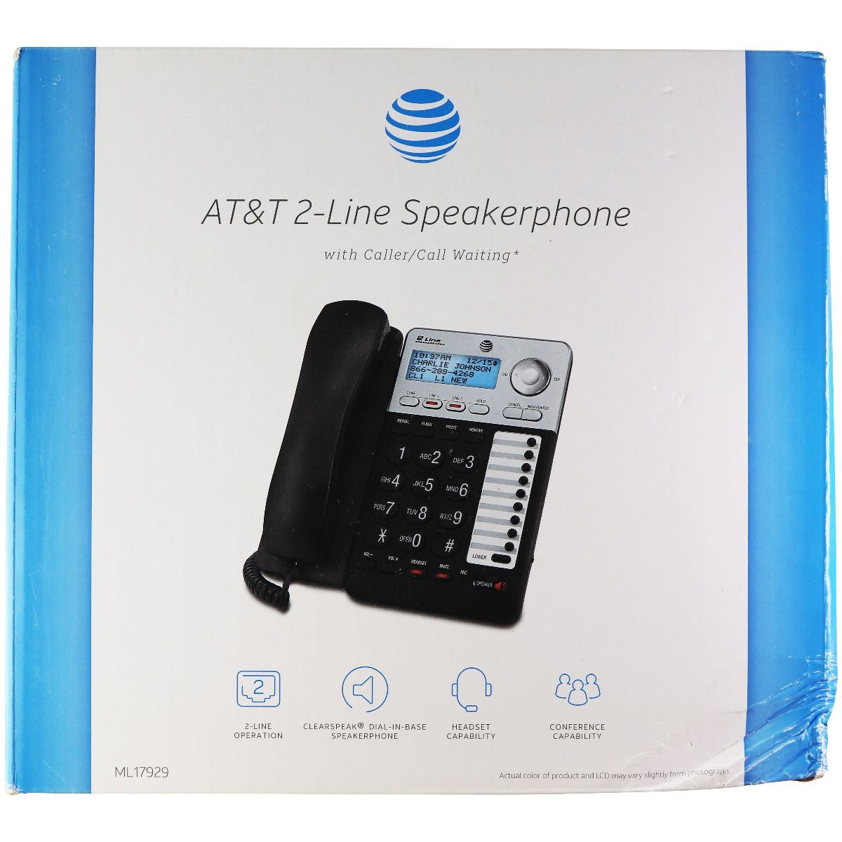 AT&T - AT ML17929 - Corded Phone with Caller ID/Call Waiting - Silver/Black Cell Phone - Other Accessories AT&T    - Simple Cell Bulk Wholesale Pricing - USA Seller