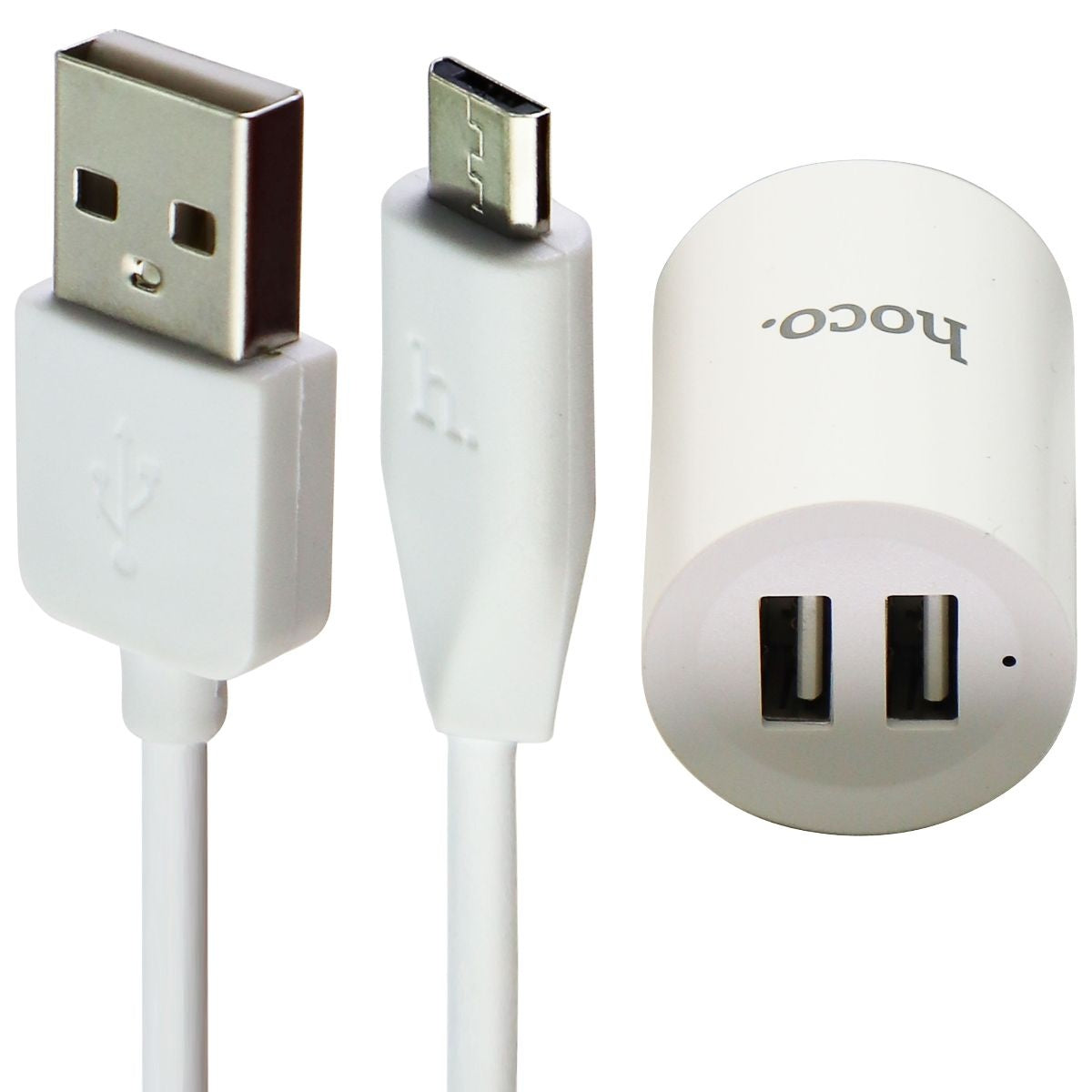 Hoco. Elite C14 Dual USB Wall Charger + (1m) Micro-USB Cable - White Cell Phone - Chargers & Cradles Hoco.    - Simple Cell Bulk Wholesale Pricing - USA Seller