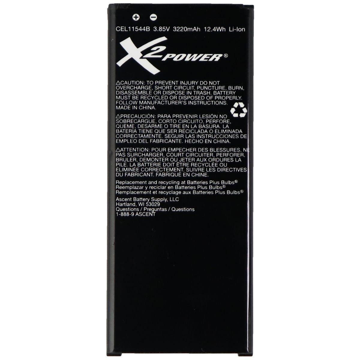 X2 Power Rechargeable (3.85V) Li-Ion Battery 3220mAh for Galaxy Note4 (CEL11544) Cell Phone - Batteries X2 Power    - Simple Cell Bulk Wholesale Pricing - USA Seller