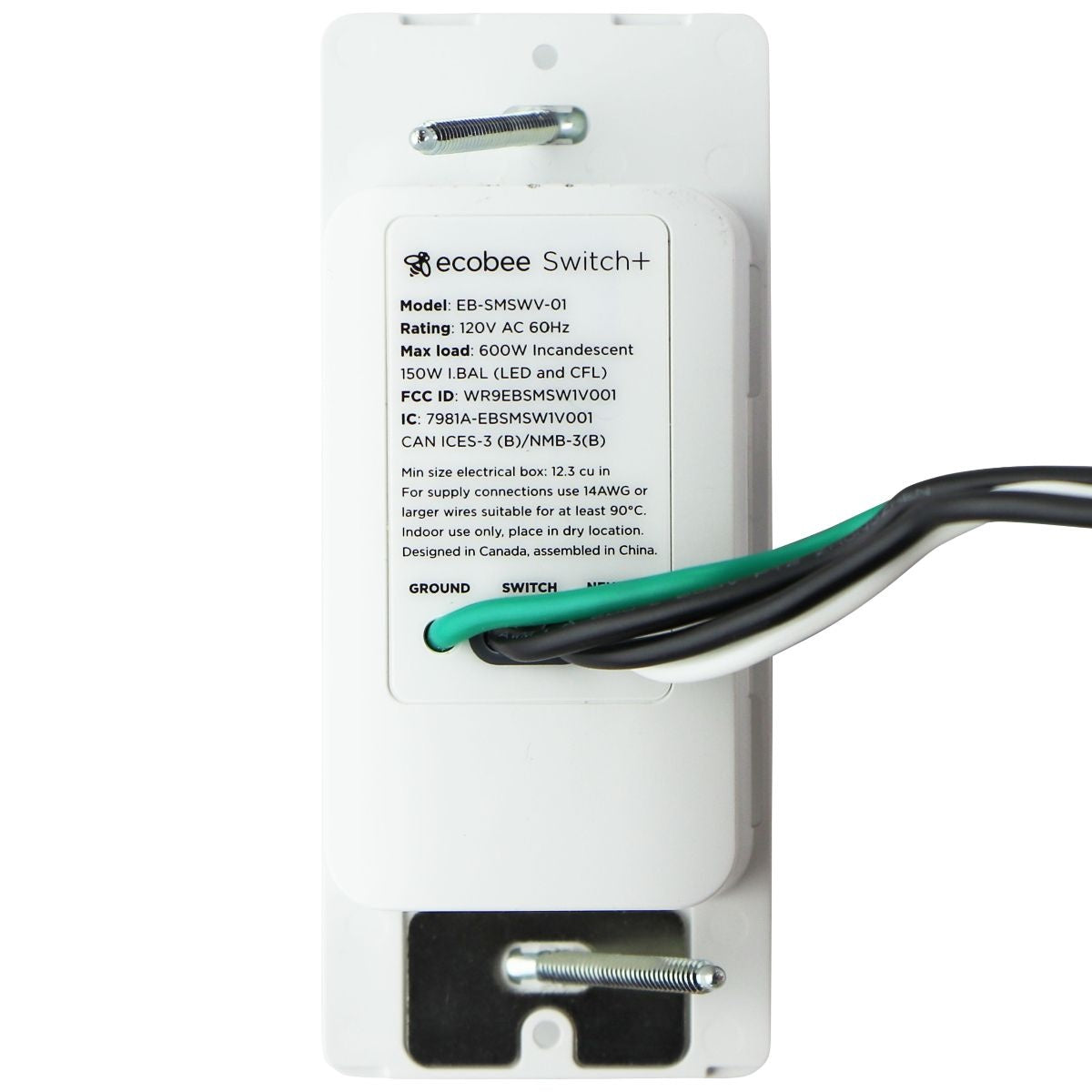 Ecobee (Switch+) Smart Light Switch with Amazon Alexa Built-in - White Home Improvement - Other Home Improvement ecobee    - Simple Cell Bulk Wholesale Pricing - USA Seller