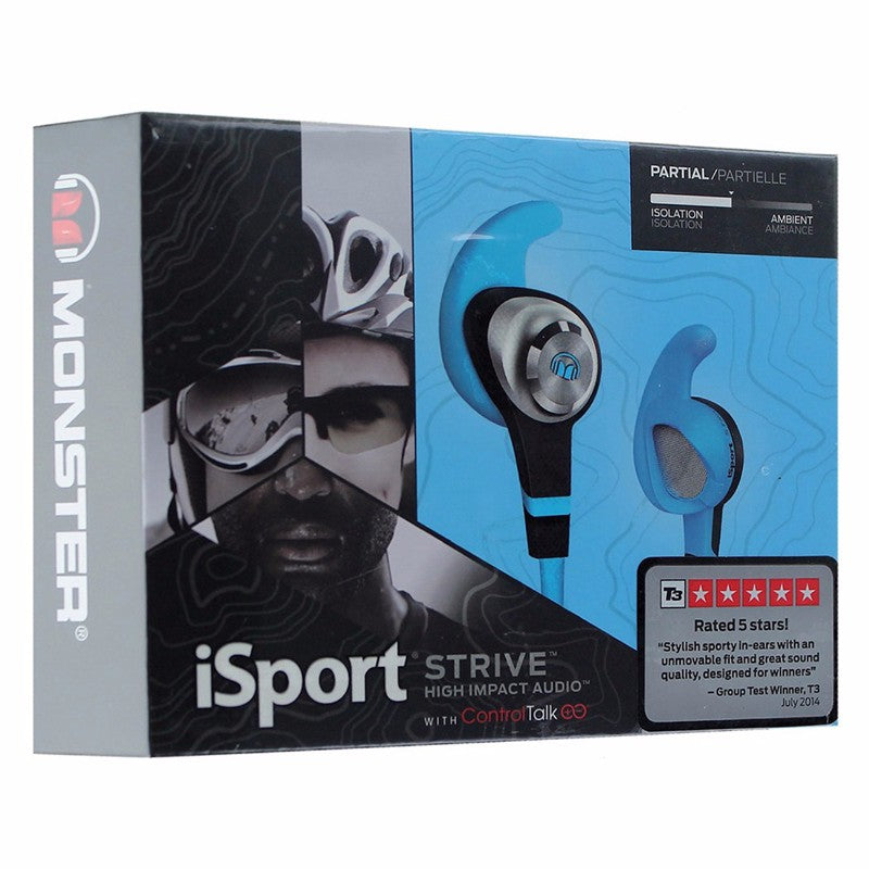 Monster iSport Strive Wired In-Ear Headphones with Apple ControlTalk - Blue Cell Phone - Headsets Monster    - Simple Cell Bulk Wholesale Pricing - USA Seller