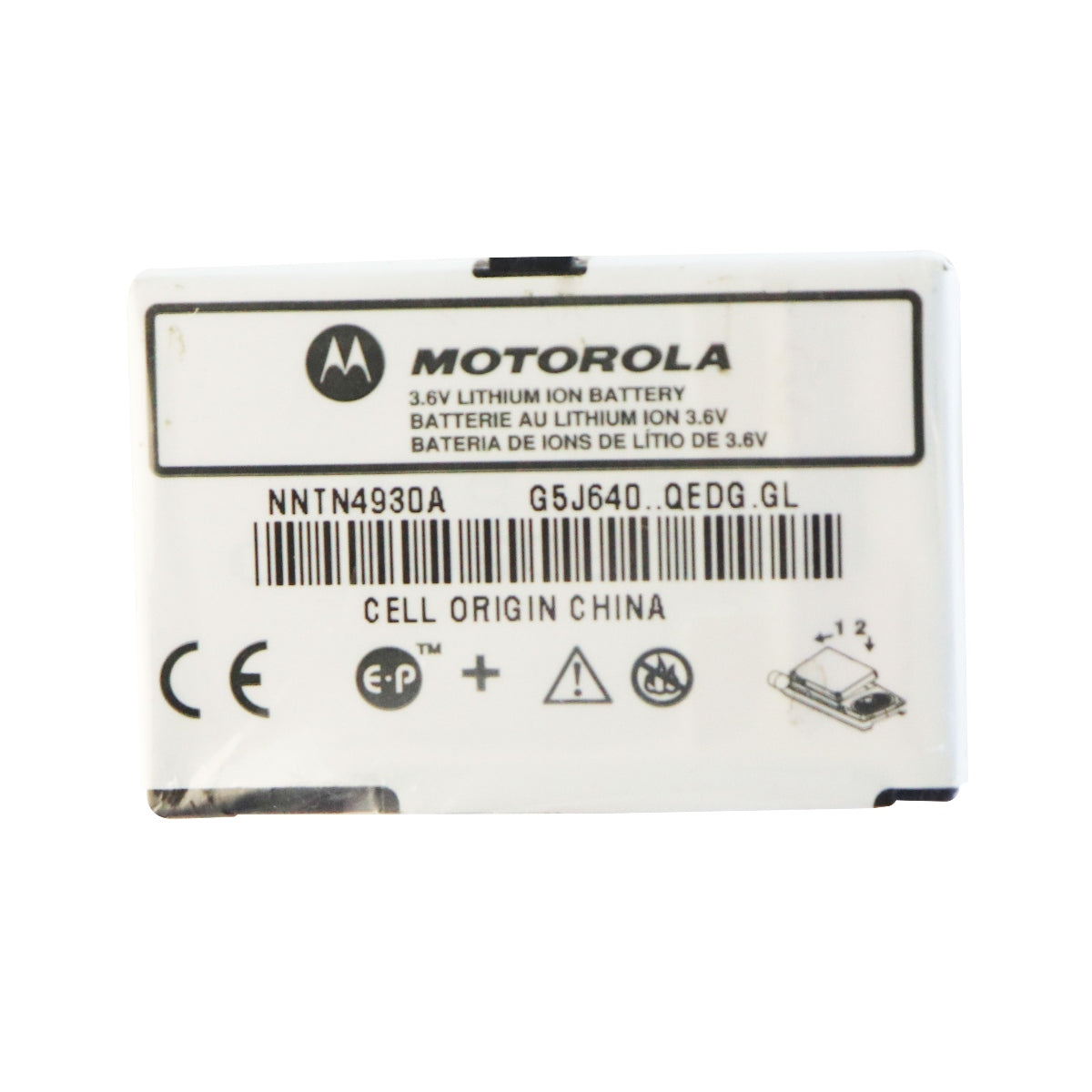 Motorola OEM 3.6V Lithium Ion Battery (NNTN4930A) for Motorola Devices - White Cell Phone - Batteries Motorola    - Simple Cell Bulk Wholesale Pricing - USA Seller