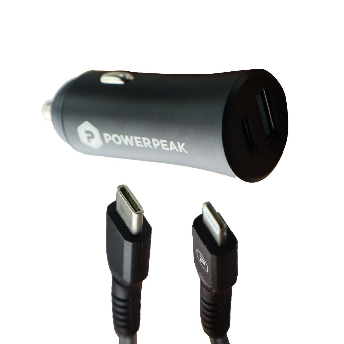 PowerPeak USB-C to 8-Pin Charge/Sync Cable - Black Cell Phone - Chargers & Cradles PowerPeak    - Simple Cell Bulk Wholesale Pricing - USA Seller