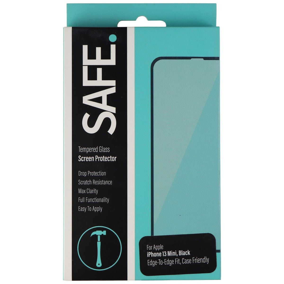 SAFE Tempered Glass Screen Protector for Apple iPhone 13 Mini - Black Cell Phone - Screen Protectors SAFE    - Simple Cell Bulk Wholesale Pricing - USA Seller