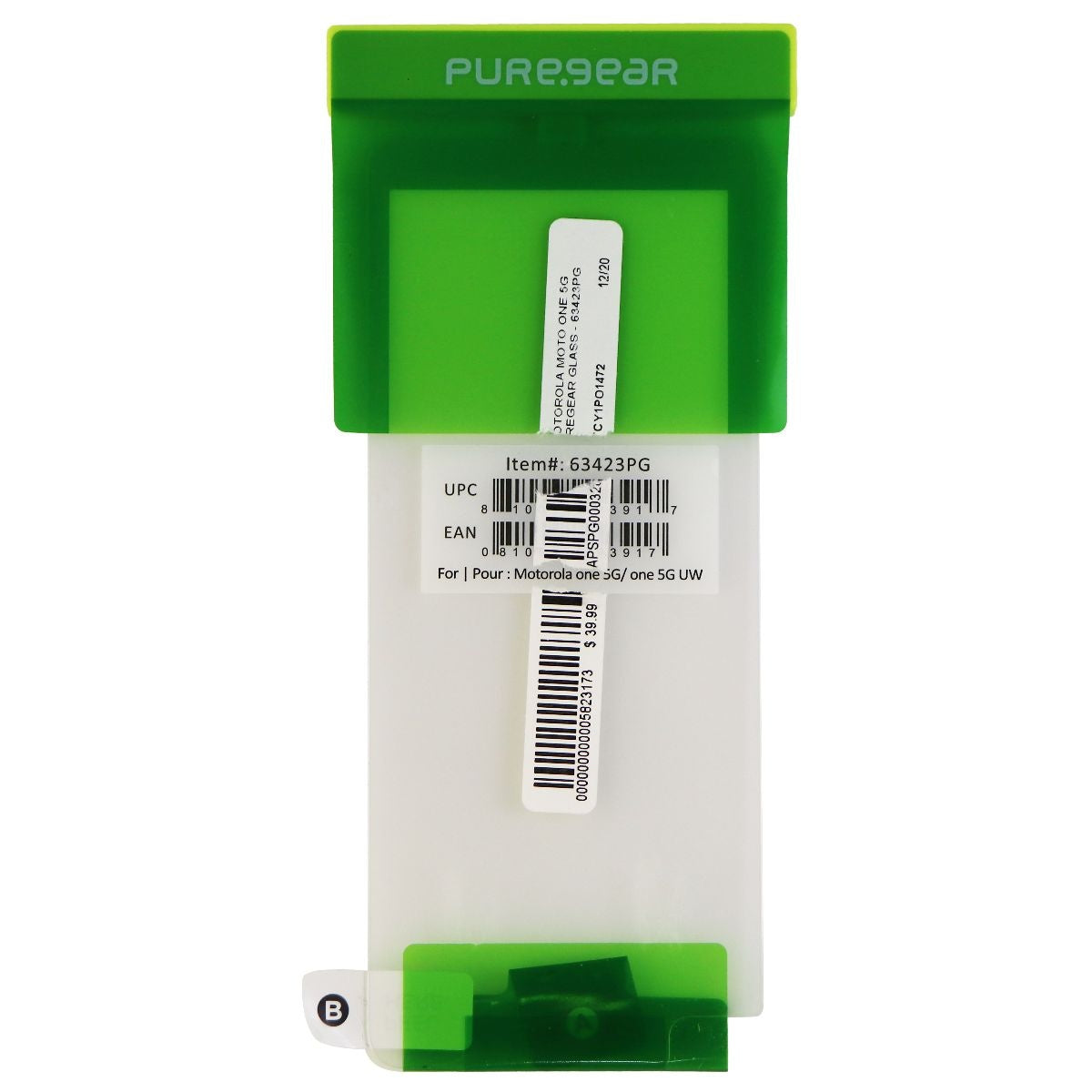 PureGear Tempered Glass Protector for Motorola One 5G / One 5G UW - Clear BULK Cell Phone - Screen Protectors PureGear    - Simple Cell Bulk Wholesale Pricing - USA Seller
