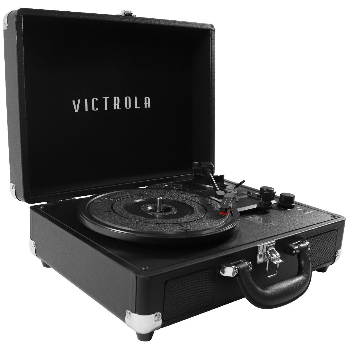 Victrola 3-Speed Suitcase Record Player with Bluetooth Streaming - Black Home Audio Stereos, Components - Record Players/Home Turntables Victrola    - Simple Cell Bulk Wholesale Pricing - USA Seller