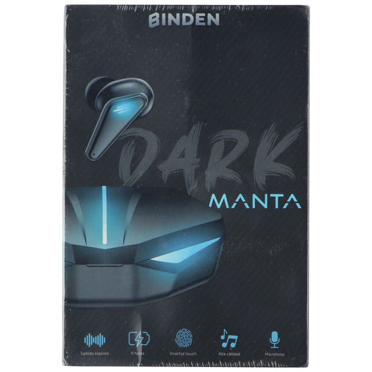 Binden Dark Manta K55 Series Bluetooth Smart Touch Gaming Earbuds - Black Portable Audio - Headphones Binden    - Simple Cell Bulk Wholesale Pricing - USA Seller