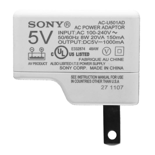 Sony (5V/1A) Single Port USB Wall Charger - White (AC-U501AD) Cell Phone - Chargers & Cradles Sony    - Simple Cell Bulk Wholesale Pricing - USA Seller
