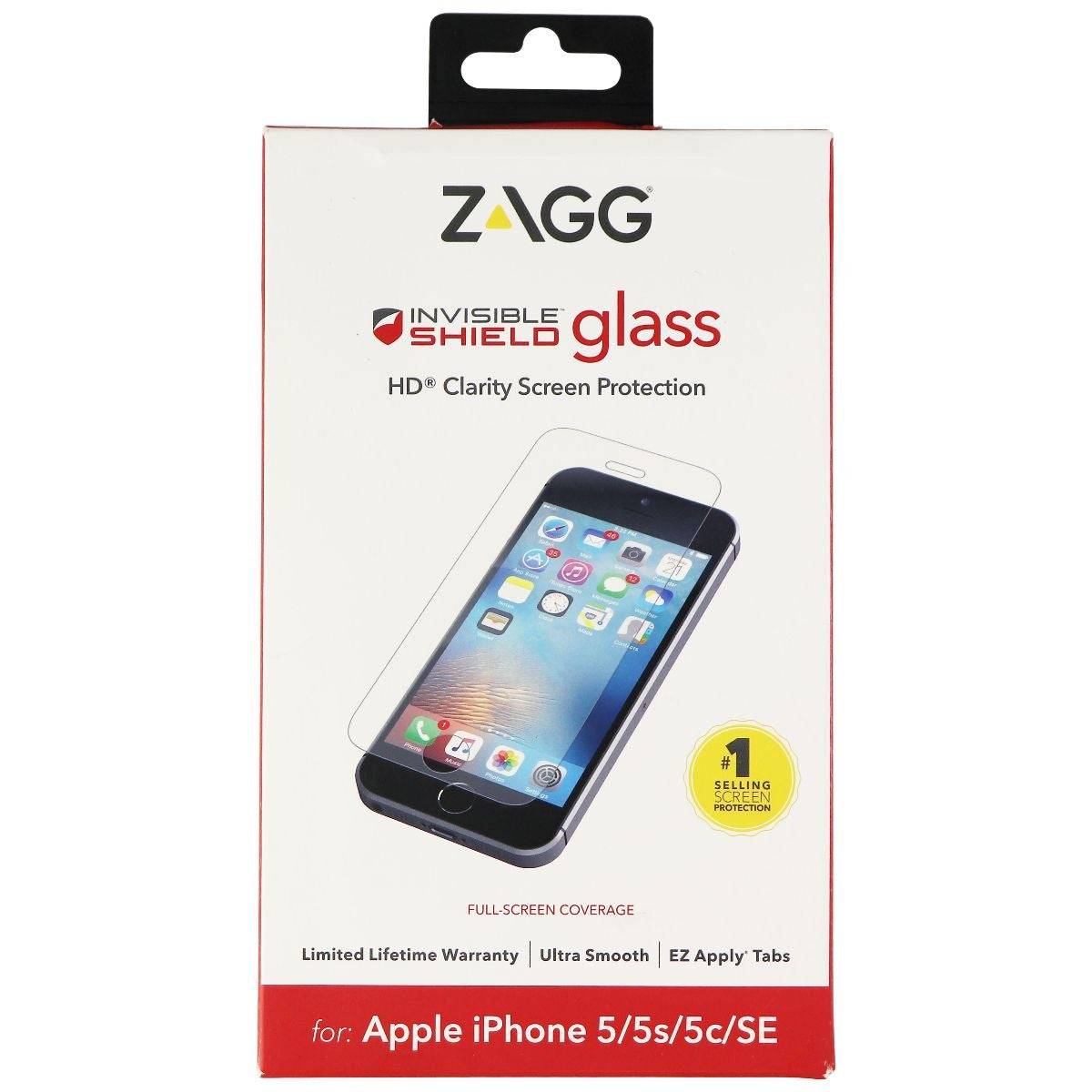 ZAGG Invisible Shield (Glass) HD Clarity Protector for iPhone SE (1st Gen)/5c/5s Cell Phone - Screen Protectors Zagg    - Simple Cell Bulk Wholesale Pricing - USA Seller