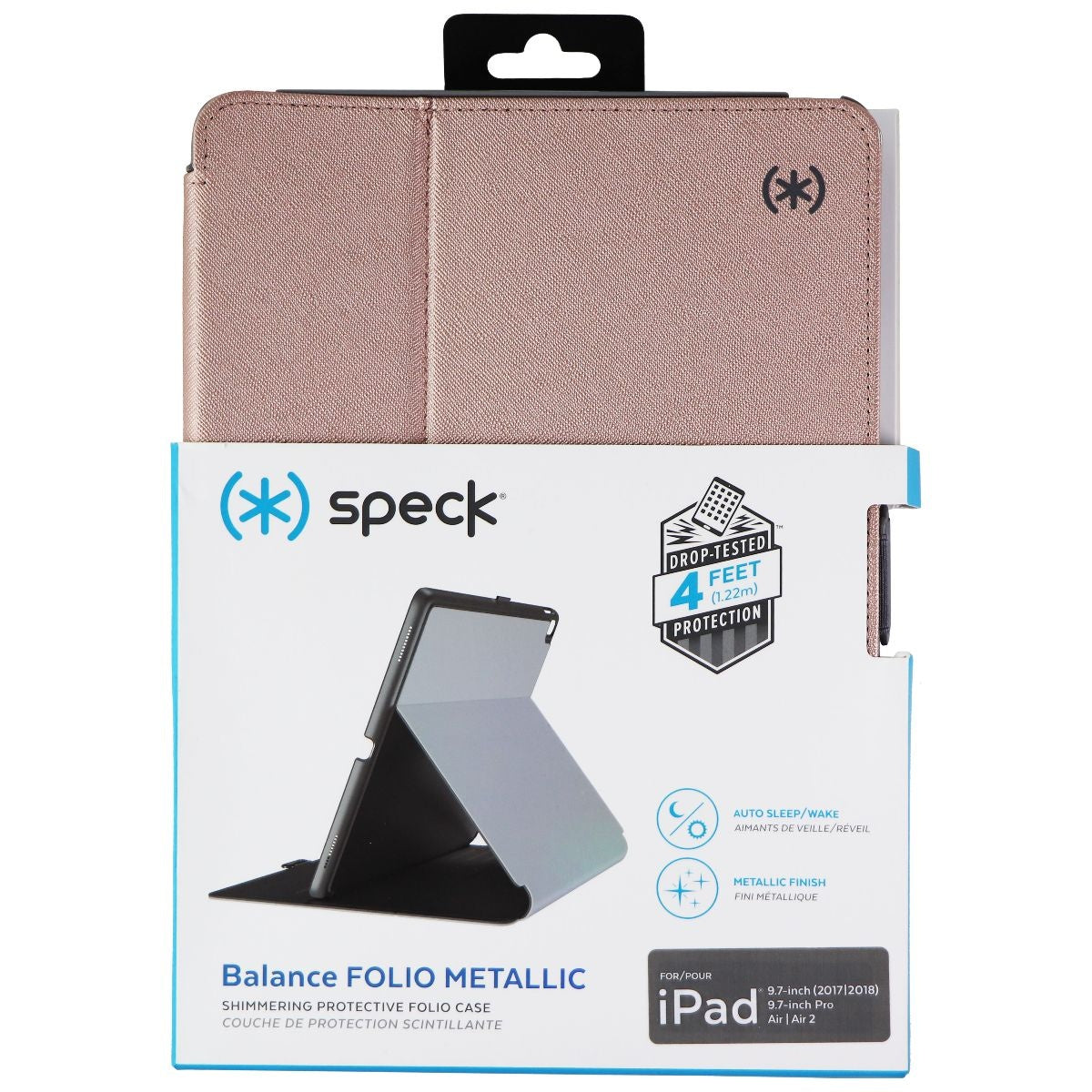 Speck Balance Folio Metallic Case for iPad 9.7 (2018) / iPad Pro 9.7 - Rose Gold iPad/Tablet Accessories - Cases, Covers, Keyboard Folios Speck    - Simple Cell Bulk Wholesale Pricing - USA Seller