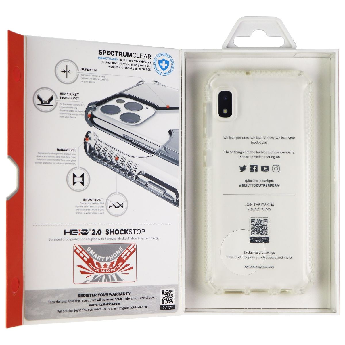 ITSKINS Spectrum Clear Drop Protection Case for Samsung Galaxy A10e - Clear Cell Phone - Cases, Covers & Skins ITSKINS    - Simple Cell Bulk Wholesale Pricing - USA Seller