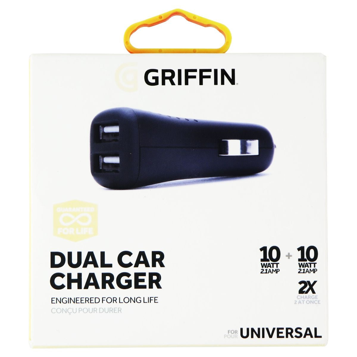Griffin Universal Dual (2.1-Amp) USB Car Charger - Black Cell Phone - Chargers & Cradles Griffin    - Simple Cell Bulk Wholesale Pricing - USA Seller