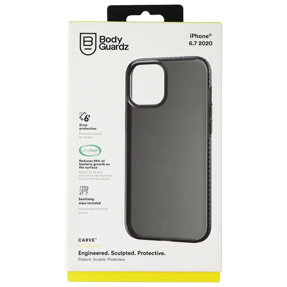 BodyGuardz CARVE Series Gel Case for Apple iPhone 12 Pro Max - Black Cell Phone - Cases, Covers & Skins BODYGUARDZ    - Simple Cell Bulk Wholesale Pricing - USA Seller