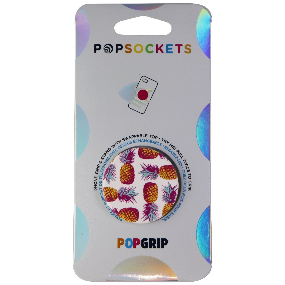 PopSockets PopGrip Expanding Stand & Grip w/ Swappable Top - Pineapple Modernist Cell Phone - Mounts & Holders PopSockets    - Simple Cell Bulk Wholesale Pricing - USA Seller