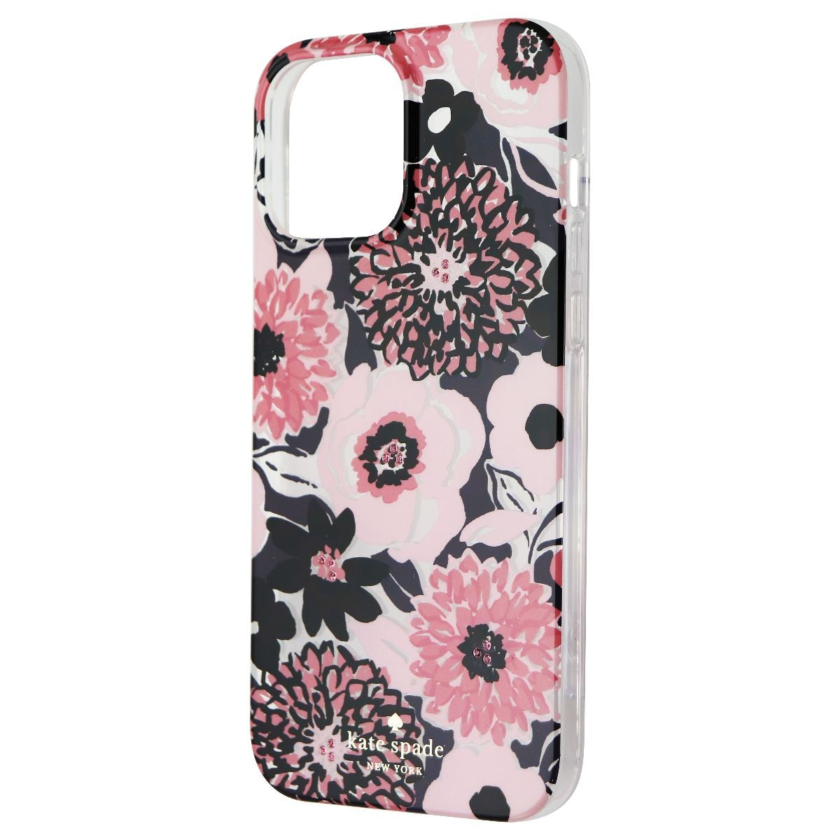 Kate Spade Flexible Case for iPhone 13 Pro Max - Jeweled Dahlia Floral Pink Cell Phone - Cases, Covers & Skins Kate Spade    - Simple Cell Bulk Wholesale Pricing - USA Seller