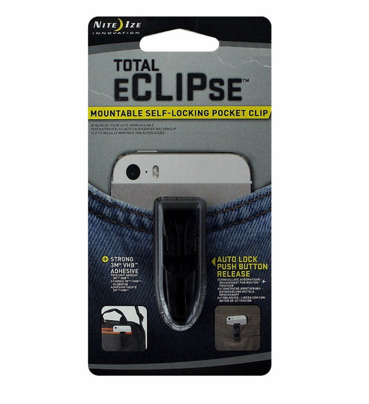 Nite Ize Total eCLIPse Mountable Carbon Fiber Belt / Pocket Clip - Black Cell Phone - Mounts & Holders Nite Ize    - Simple Cell Bulk Wholesale Pricing - USA Seller