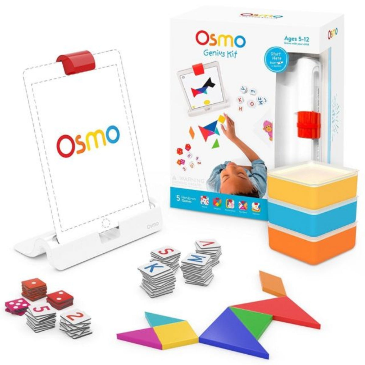 Osmo Genius Kit Educational Gaming System for Apple iPad/Air/mini/Pro - White Cell Phone - Other Accessories Osmo    - Simple Cell Bulk Wholesale Pricing - USA Seller
