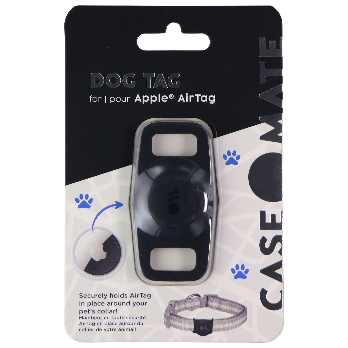 Case-Mate Dog TAG Collar Holder for AirTag - Dogs / Black Cell Phone - Other Accessories Case-Mate    - Simple Cell Bulk Wholesale Pricing - USA Seller