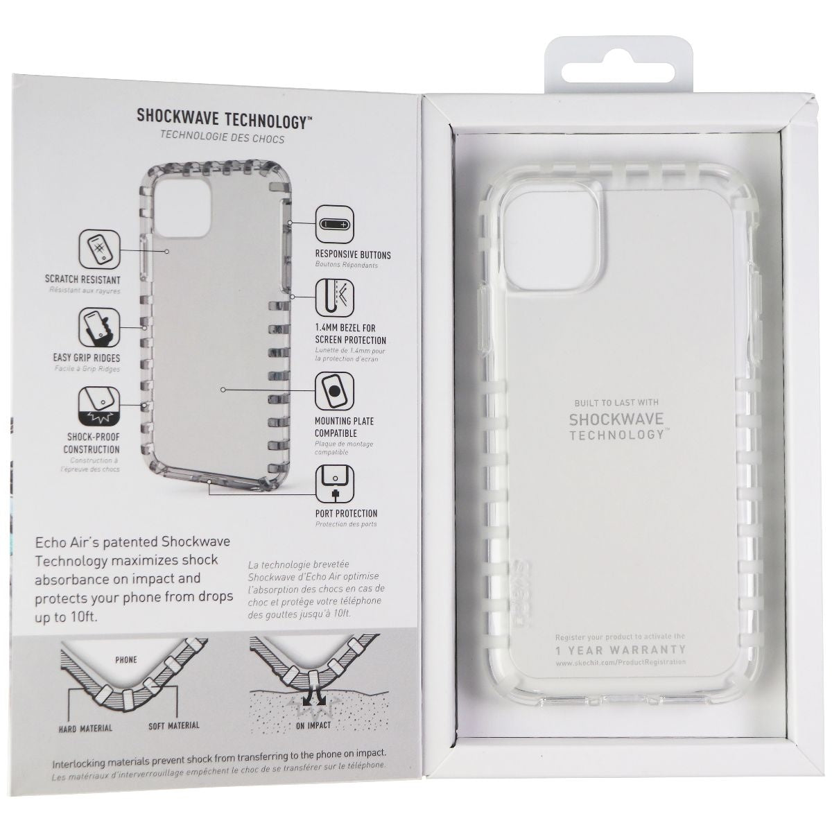 Skech Echo Air Series Flexible Case for Apple iPhone 11 - Clear Cell Phone - Cases, Covers & Skins Skech    - Simple Cell Bulk Wholesale Pricing - USA Seller