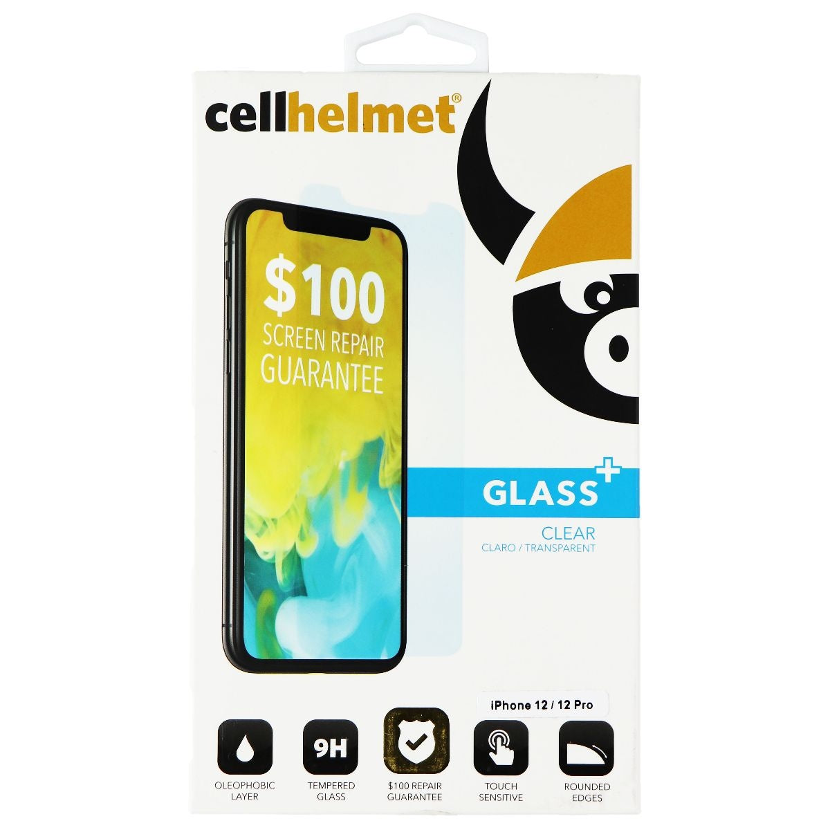 CellHelmet Glass Plus Screen Protector for Apple iPhone 12/12 Pro - Clear Cell Phone - Screen Protectors CellHelmet    - Simple Cell Bulk Wholesale Pricing - USA Seller