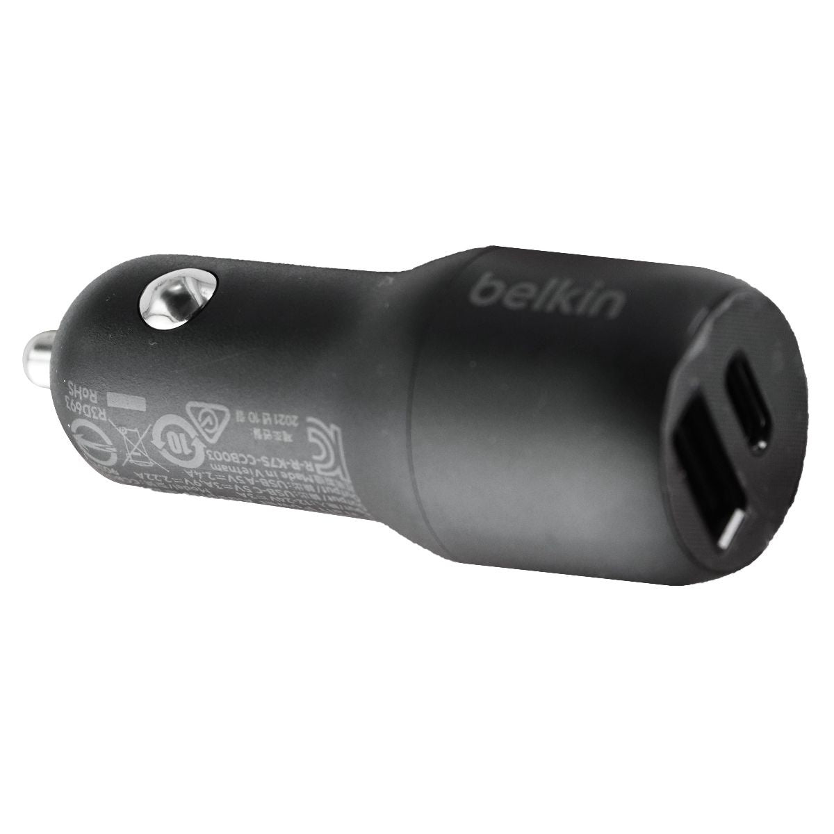 Belkin (32-Watt) Dual Port USB and USB-C Car Charging Adapter - Black Cell Phone - Chargers & Cradles Belkin    - Simple Cell Bulk Wholesale Pricing - USA Seller