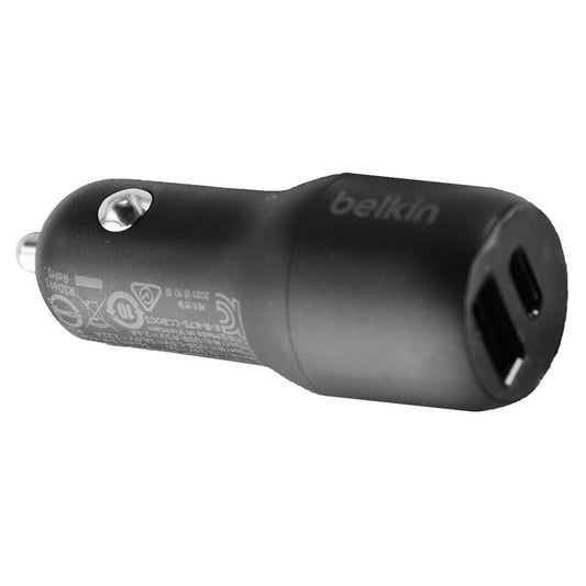 Belkin (32-Watt) Dual Port USB and USB-C Car Charging Adapter - Black Cell Phone - Chargers & Cradles Belkin    - Simple Cell Bulk Wholesale Pricing - USA Seller