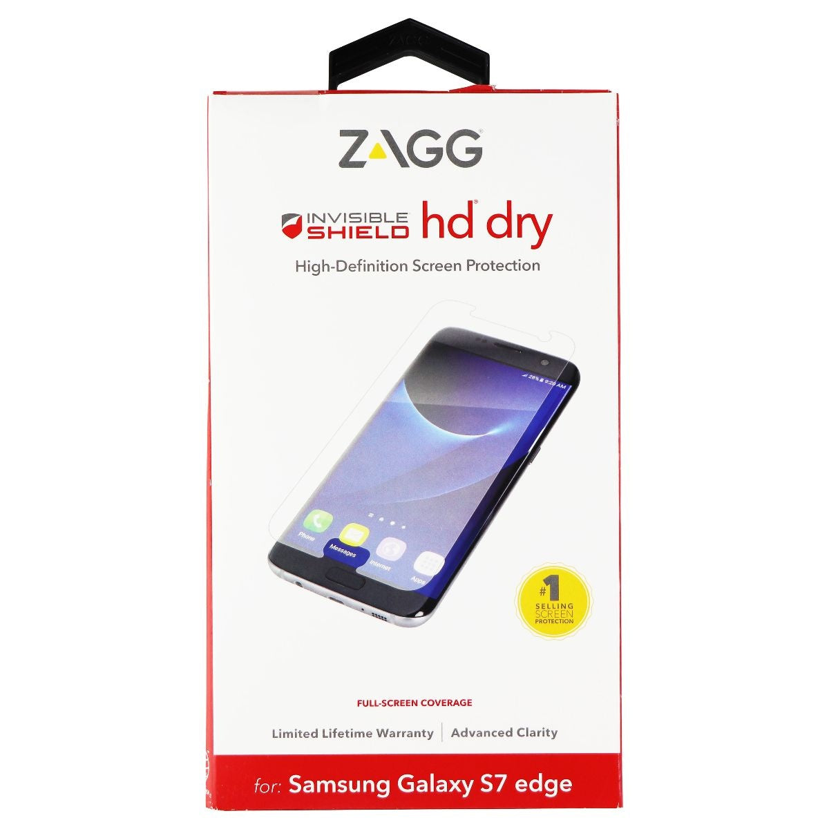 ZAGG Invisible Shield HD Dry Screen Protector for Galaxy S7 Edge Smartphones Cell Phone - Screen Protectors Zagg    - Simple Cell Bulk Wholesale Pricing - USA Seller