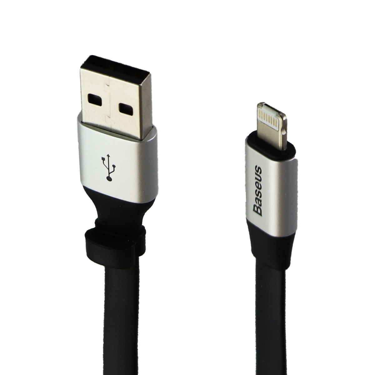 Baseus 2-in-1 Portable Micro/8-Pin to USB Flat Cable - Black Cell Phone - Cables & Adapters Baseus    - Simple Cell Bulk Wholesale Pricing - USA Seller