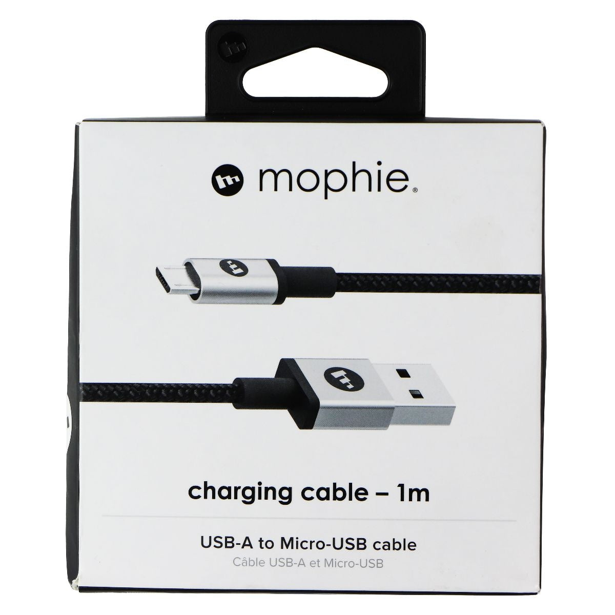 Mophie (3.3-Ft) Braided USB to Micro-USB Charge/Sync Cable - Black/Silver Cell Phone - Cables & Adapters Mophie    - Simple Cell Bulk Wholesale Pricing - USA Seller