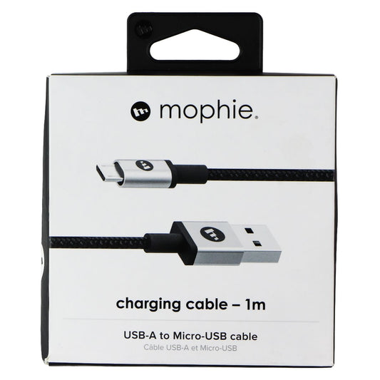 Mophie (3.3-Ft) Braided USB to Micro-USB Charge/Sync Cable - Black/Silver Cell Phone - Cables & Adapters Mophie    - Simple Cell Bulk Wholesale Pricing - USA Seller