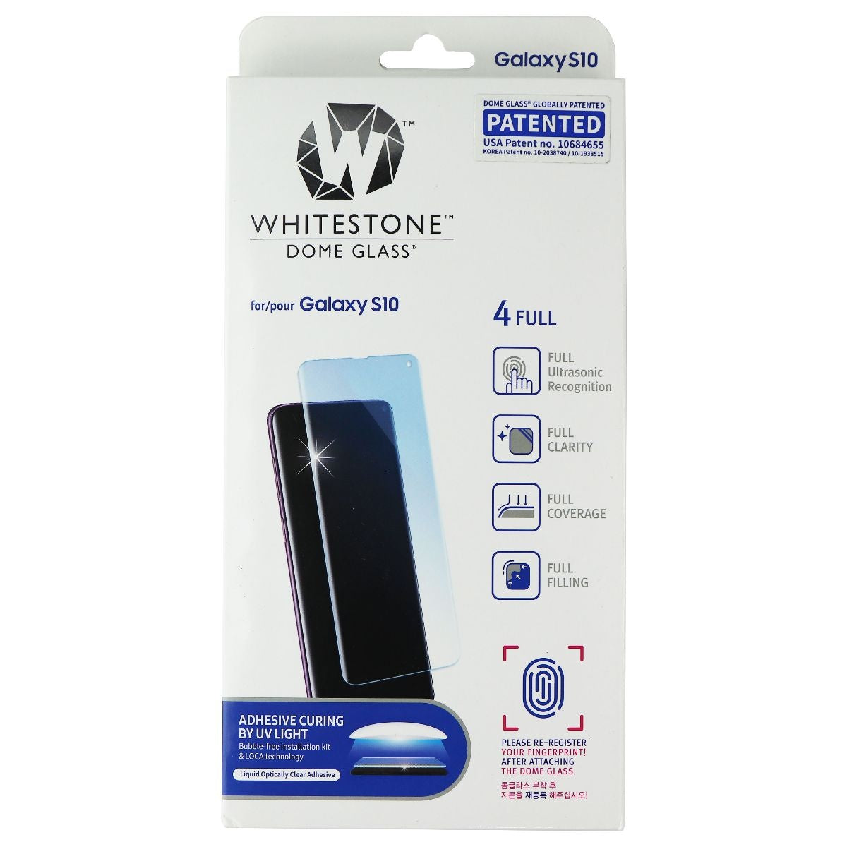 Whitestone Dome Glass Screen Protector for Samsung Galaxy S10 Cell Phone - Screen Protectors Whitestone    - Simple Cell Bulk Wholesale Pricing - USA Seller