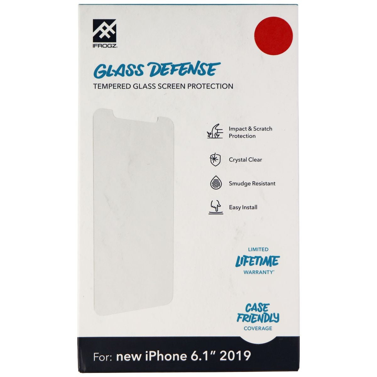 iFrogz Glass Defense Glass Screen Protector for Apple iPhone 11 / XR - Clear Cell Phone - Screen Protectors iFrogz    - Simple Cell Bulk Wholesale Pricing - USA Seller