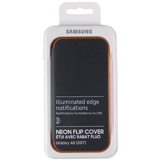 Samsung Neon Flip Cover Case for Samsung Galaxy A5 (2017) - Black / Orange Cell Phone - Cases, Covers & Skins Samsung    - Simple Cell Bulk Wholesale Pricing - USA Seller